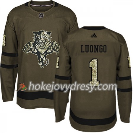 Pánské Hokejový Dres Florida Panthers Roberto Luongo 1 Adidas 2017-2018 Camo Zelená Authentic